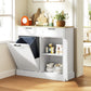 Tilt-Out Trash Cabinet with 2 Drawers - White