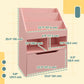 Kids Bookcase with Storage Drawer for Books, Reading Nook, for Classroom, Bedroom, Playroom, Pink