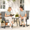 C Spring Motion Patio Chairs Set of 2 with Curved High Backrest, Armrest, All Weather Breathable Fabric, Metal Frame