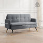 55" Corduroy Tufted Loveseat - Dark Grey