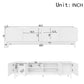 Modern TV Stand with Wave Shaped Doors, Ample Storage and Sturdy Legs, Elegant and Functional Design, 66.5" L x 13.5" W x 18" H, White
