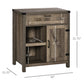 Rustic Barn Door Buffet Sideboard - Dark Oak