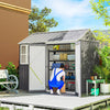 8.5' x 5.5' Metal Garden Storage Shed, Outdoor Tool Storage House with Lockable Door, Vents, Sloped Roof, Light Grey