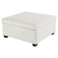Large Square Ottoman with Upholstered PU Leather and High‑Density Foam, Modern Coffee Table with Storage, 34'' L x 34'' W x 18.5'' H, Beige