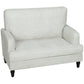Leathaire Accent Armchair with Turned Legs - Cream White