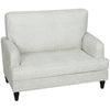Leathaire Accent Armchair with Turned Legs - Cream White