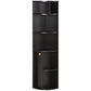 5-Tier Corner Bookcase, Storage Bookshelf, Freestanding Display Shelves with Open Compartments and Cabinet for Home Office, Living Room, Study, Black