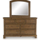Feddinger - Medium Brown - Dresser And Mirror