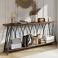 71" Console Table, Industrial 2-Tier Narrow Entryway Table with Metal Frame for Living Room, Hallway, Rustic Brown