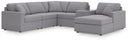 6 Pc. Sectional With Raf Corner Chaise, Laf Corner Chair And Storage Console