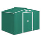 9.1' x 6.4' x 6.3' Garden Storage Shed w/ Foundation Kit Metal Tool Storage House w/ Double Doors Green