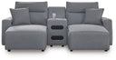 3 Pc. Power Reclining Sectional With Double Chaise And Audio Console