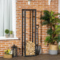 15.7" x 9.8" x 59.1" Firewood Rack Outdoor, Log Holder Fireplace Storage Rack with Handles and 220 lbs. Weight Capacity, Black