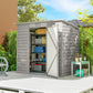6 x 4FT Galvanized Garden Storage Shed, Metal Outdoor Shed with Double Doors and 2 Vents, Light Grey