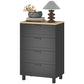 Dresser for Bedroom with 4 Drawers, Chest of Drawers with Solid Wood Legs for Closet, Living Room, Entryway, Black