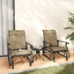 3PCs Gliding Rocking Chair & Bistro Tea Table Set, Brown