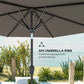Patio Sun Umbrella, Outdoor Parasol with 6 Ribs, Dark Grey