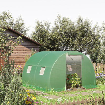 10' x 10' x 7' Tunnel Greenhouse with Windows and Zipper Door