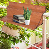 Railing Hanging Table, Folding Balcony Table, Spruce Foldable Desk with Width 39.4 inch for Patio and Garden, Orange
