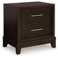 Neymorton - Dark Grayish Brown - Two Drawer Night Stand