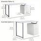 47" Computer Desk with Reversible File Drawers - White