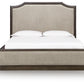 Wickenger - King Upholstered Panel Bed - Dark Brown