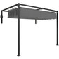 10' x 7' Lean To Pergola, Metal Pergola with Retractable Roof for Grill, Garden, Patio, Deck
