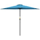 9ft Half Round Umbrella Outdoor Patio Garden Balcony Parasol Window Sun Shade w/ 5 Ribs, Light Blue