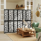 6 Panel Room Divider, 5.6 FT Lightweight Folding Privacy Screen with Geometric Pattern for Living Room, Bedroom, Black