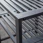 Steel Garden Bench w/ Middle Table, Umbrella Hole, Double Seat for Outdoor, Patio, Backyard Weather-Resistant Frame, Black