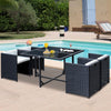 5 Pieces Wicker Patio Dining Set Outdoor Furniture Set with Removable Cushions, Glass Top Dining Table, PE Rattan Conversation Set for Garden Poolside Backyard, Cream