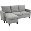 L-Shaped Sectional Sofa with Ottoman - Light Grey