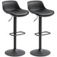 Set of 2 Swivel Bar Stools, Adjustable Height - Black
