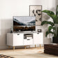 TV Stand with Drawer & 2 Cabinets, Up to 50" - White