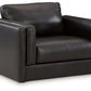 Amiata - Onyx - Chair And A Half - Leather Match