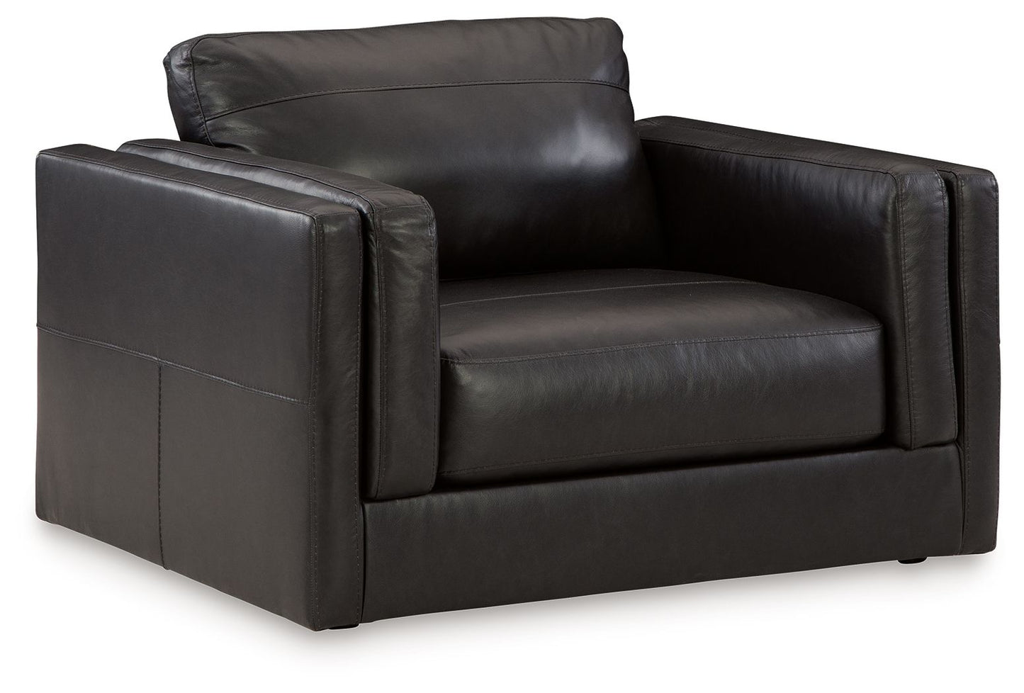 Amiata - Onyx - Chair And A Half - Leather Match