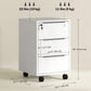 3-Drawer Mobile File Cabinet with Lock - White