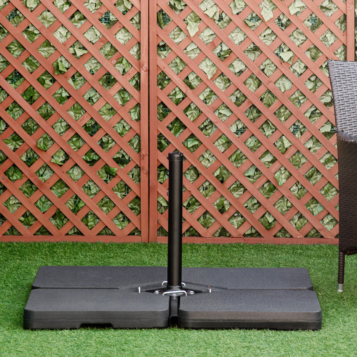 Set of 4 Parasol Base Stand Weights for Banana Hanging Cantilever Umbrella, Can Be Filled with Sand or Water, Black