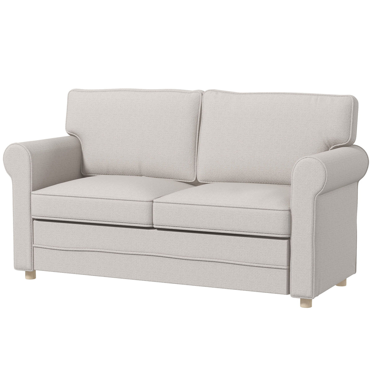 59" Loveseat Sofa for Bedroom, Modern Love Seats Furniture, Upholstered 2 Seater Couch with Solid Steel Frame and Beech Wood Legs for Living Room, Light Grey
