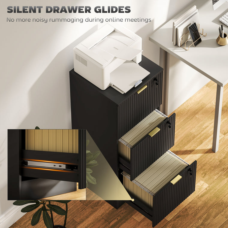 3-Drawer Lockable Filing Cabinet