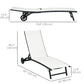 Outdoor Lounge Chair Set of 2, Tanning Chair with Wheels, Breathable Mesh for Patio, Backyard, Poolside, Cream White