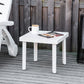 Garden Side Table, Plastic Outdoor Square Coffee Table for Drink, Snack, White