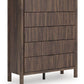 Pamytta - Brown - Five Drawer Wide Chest