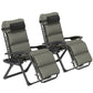 2pcs Reclining Zero Gravity Chair with Adjustable Backrest, Folding Garden Sun Lounger with Removable Cushion, Grey