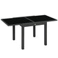 63" Extendable Outdoor Dining Table Patio Table with Aluminum Frame and Tempered Glass Tabletop, Black