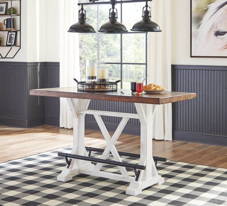 Valebeck - White / Brown - Rectangular Dining Room Counter Table - Forward Furniture