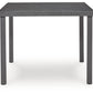 Rocky Creek - Square Dining Table With Umbrella Option - Gray