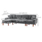 L-Shaped Sectional Sofa with Reversible Chaise - Dark Grey