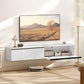 Wall Mounted TV Stand, Floating TV Cabinet with Storage, for TVs up to 80", High Gloss Effect, White