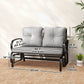 2-Person Outdoor Glider Chair, Patio Double Rocking Loveseat with Steel Frame and Cushions for Backyard, Garden and Porch, Grey